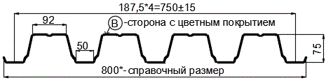 Фото: Профнастил Н75 х 750 - B (ПЭ-01-8017-1) в Егорьевске