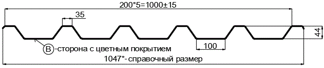 Фото: Профнастил С44 х 1000 - B (ПЭ-01-8004-0.45) в Егорьевске