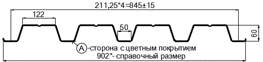 Фото: Профнастил Н60 х 845 - B (PURMAN-20-Citrine-0.5) в Егорьевске