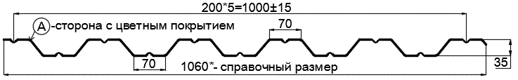 Фото: Профнастил НС35 х 1000 - A (ПЭ-01-1015-0.7) в Егорьевске