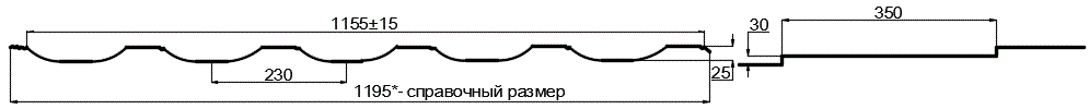 Фото: Металлочерепица МП Трамонтана-M (PureTech_Mat-20-7024-0.5) в Егорьевске