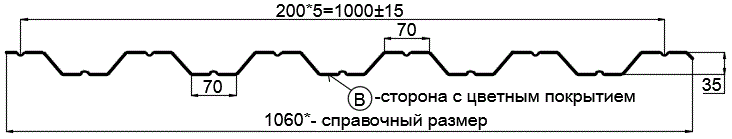 Фото: Профнастил НС35 х 1000 - B (PURETAN-20-8017-0.5) в Егорьевске