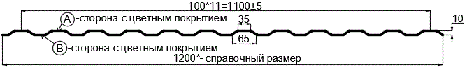 Фото: Профнастил МП10 х 1100 - B (ECOSTEEL_МА_Д-01-МореныйДуб-0.5) в Егорьевске