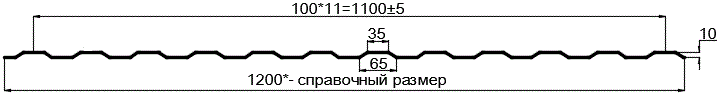 Фото: Профнастил оцинкованный МП10 х 1100 (ОЦ-01-БЦ-СТ) в Егорьевске