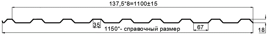 Фото: Профнастил оцинкованный МП20 х 1100 - R (ОЦ-01-БЦ-0.45) в Егорьевске