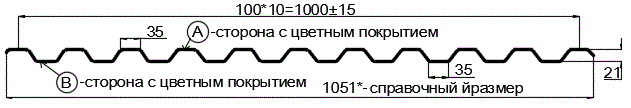 Фото: Профнастил С21 х 1000 - A (ECOSTEEL_MA_Д-12-Античный Дуб-0.45) в Егорьевске