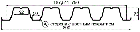 Фото: Профнастил Н75 х 750 - A (ПЭ-01-1015-0.7) в Егорьевске