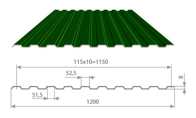 Профнастил С8 х 1150 NormanMP - B (ПЭ-01-3011-0.5) в Егорьевске