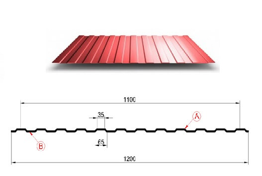 Профнастил МП10 х 1100 - A (ПЭ-01-8017Color-0.4±0.08мм) в Егорьевске