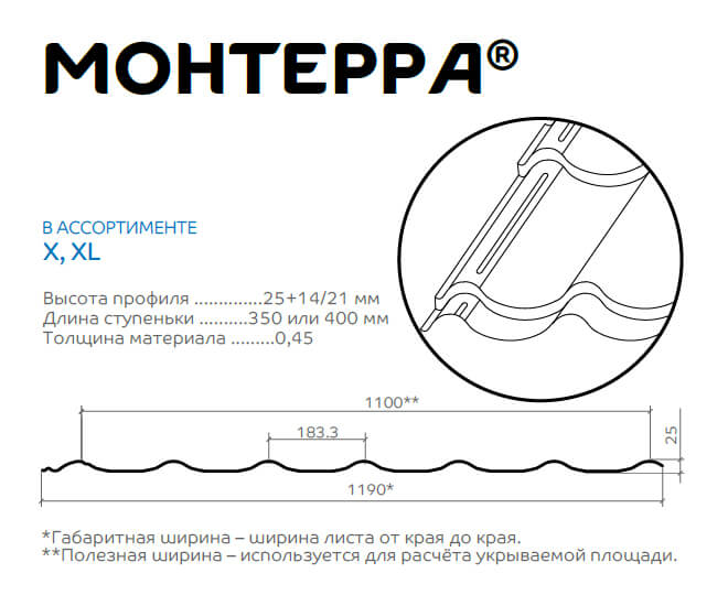 Профиль декоративный Монтерра (ПЭ-01-5005-0.45) в Егорьевске