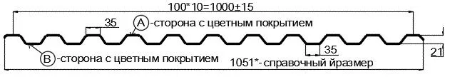 Фото: Профнастил С21 х 1000 - A Двусторонний (ПЭ_МА_Д-01-7024/7024-0.4±0.08мм) в Егорьевске