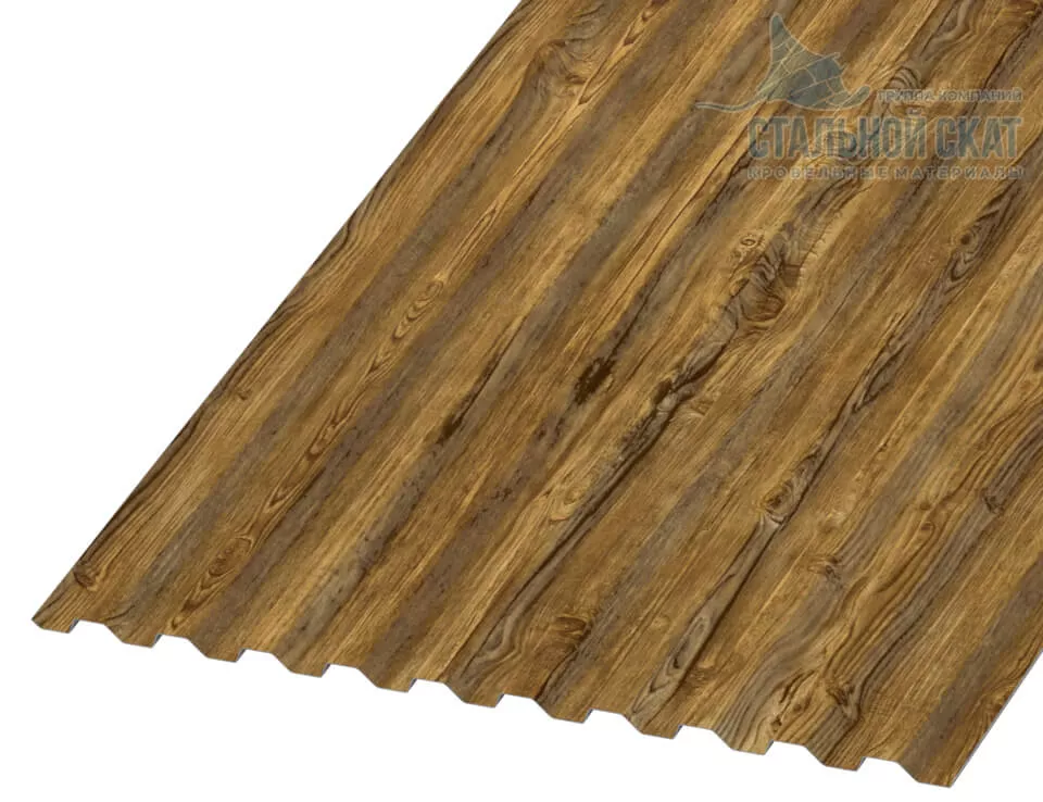 Профнастил С21 х 1000 - B (ECOSTEEL_T_Д-01-ЗолотойДуб-0.5) в Егорьевске