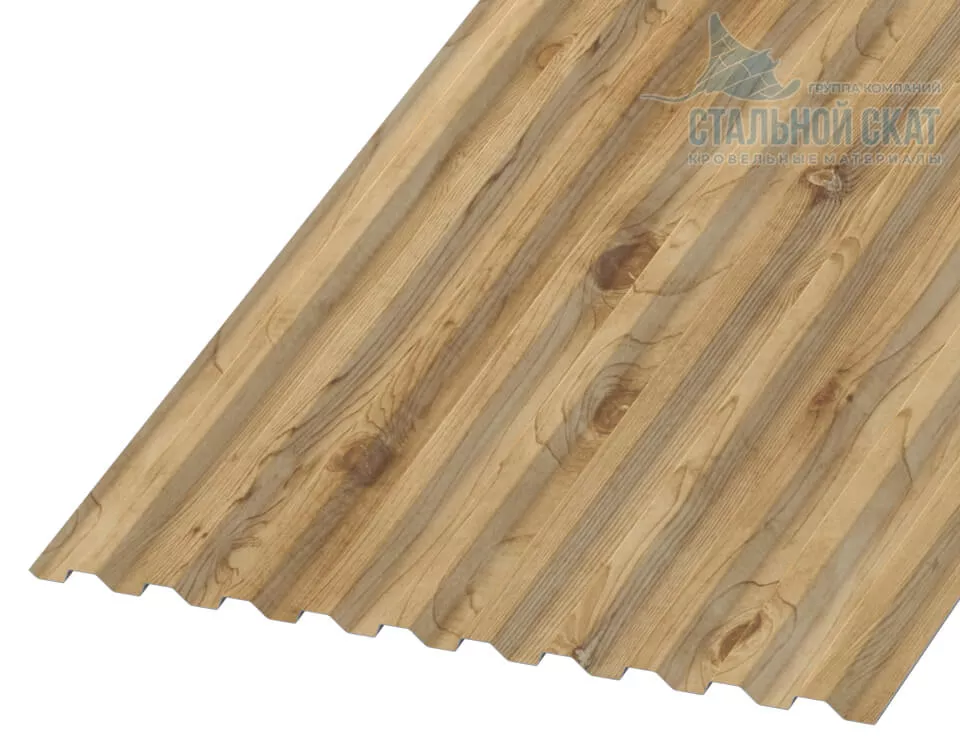 Профнастил С21 х 1000 - B (ECOSTEEL_T-01-Сосна-0.5) в Егорьевске