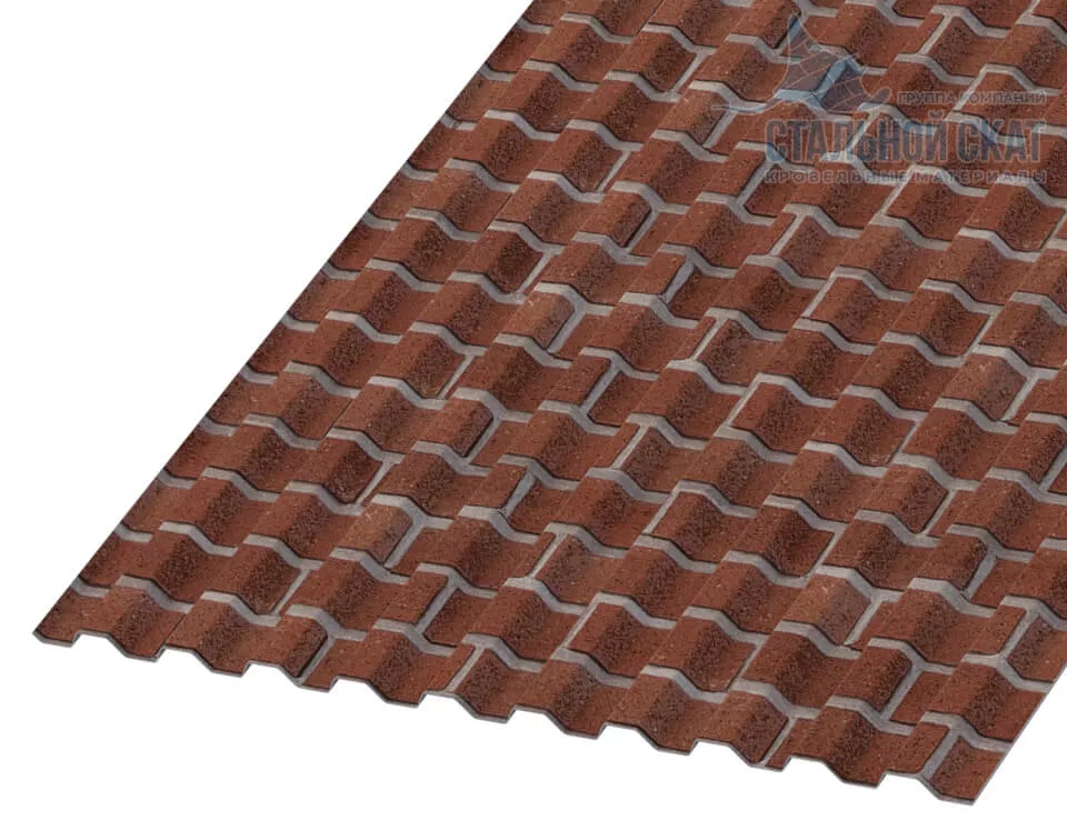 Фото: Профнастил С21 х 1000 - B (ECOSTEEL-01-Кирпич-0.5) в Егорьевске