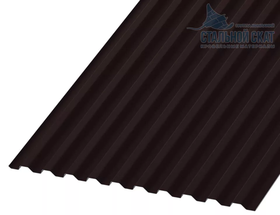 Фото: Профнастил С21 х 1000 - B (VALORI-20-DarkBrown-0.5) в Егорьевске
