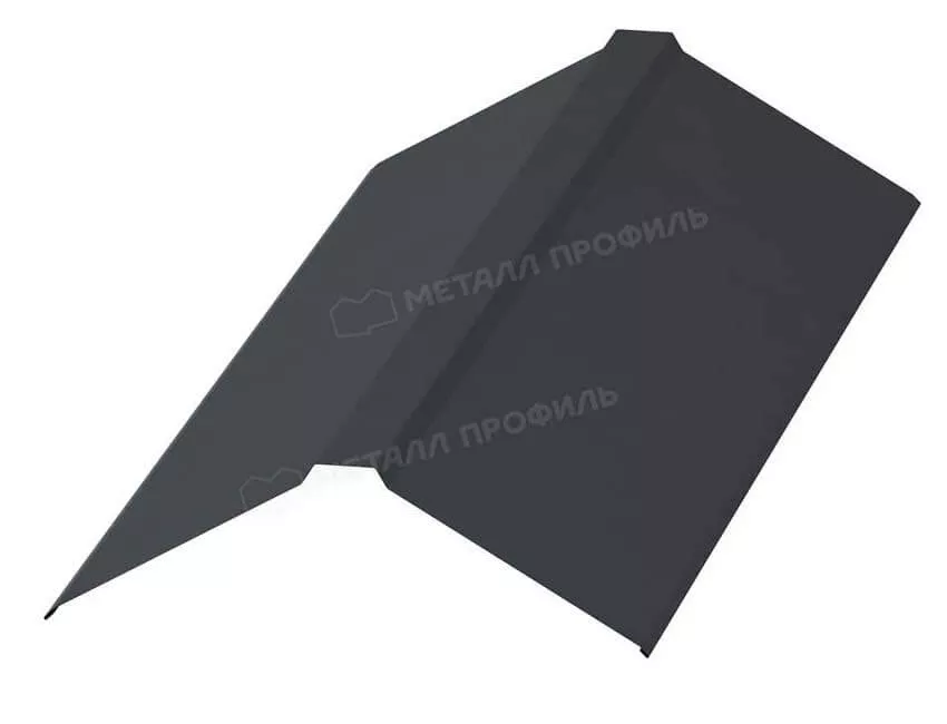 Фото: Планка конька плоского 190х190х2000 (VALORI-20-DarkGrey-0.5) в Егорьевске