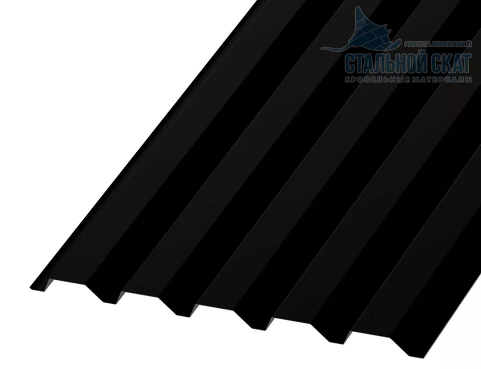 Профнастил С44 х 1000 - B (PURMAN-20-9005-0.5) в Егорьевске