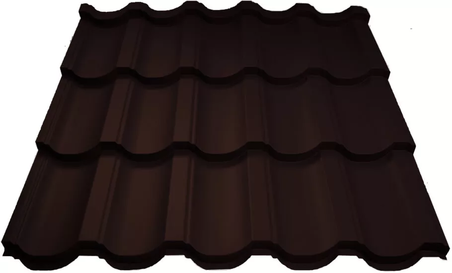 Фото: Металлочерепица МП Трамонтана-M (VALORI-20-DarkBrown-0.5) в Егорьевске
