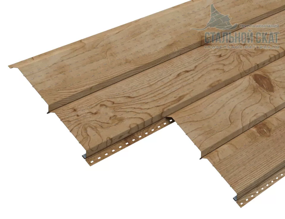 Софит Lбрус-15х240 (ECOSTEEL_MA-01-Сосна-0.5) в Егорьевске