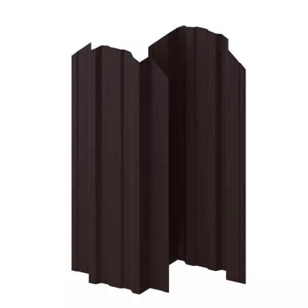 Фото: Штакетник металлический МП TRAPEZE-O 16,5х118 Двусторонний (VALORI-20-DarkBrown | Color-0.5). в 