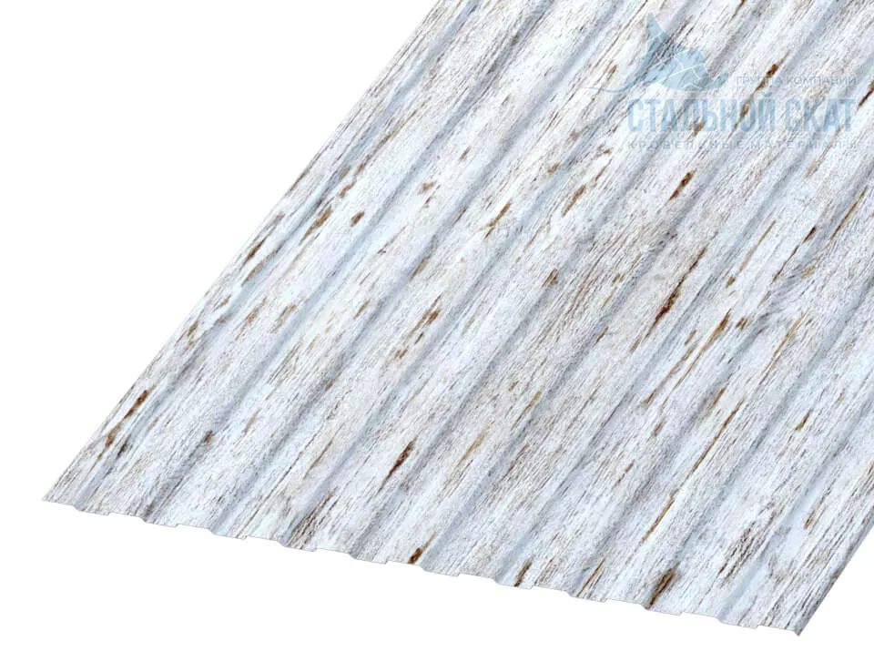 Фото: Профнастил С8 х 1150 - A (ECOSTEEL_MA-01-Беленый дуб-0.5) в Егорьевске