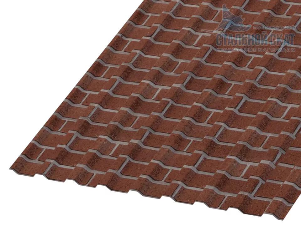 Фото: Профнастил МП20 х 1100 - B (ECOSTEEL-01-Кирпич-0.5) в Егорьевске