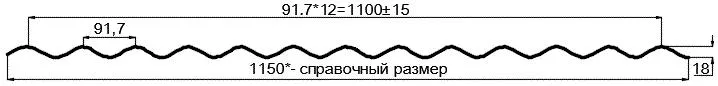 Фото: Профнастил оцинкованный МП18 х 1100 (ОЦ-01-БЦ-0.45) в Егорьевске