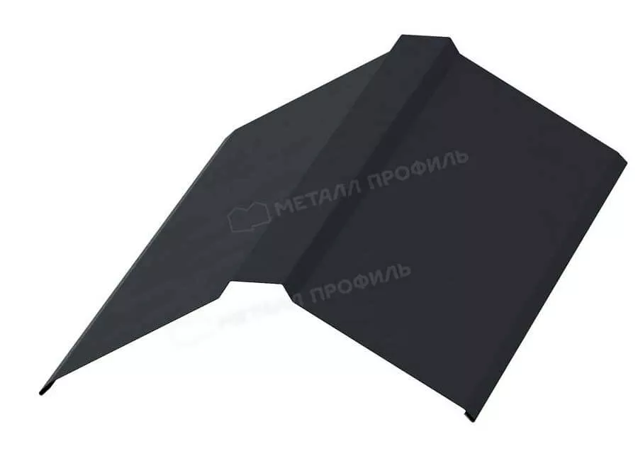 Планка конька плоского 120х120х2000 (VALORI-20-DarkGrey-0.5) в Егорьевске