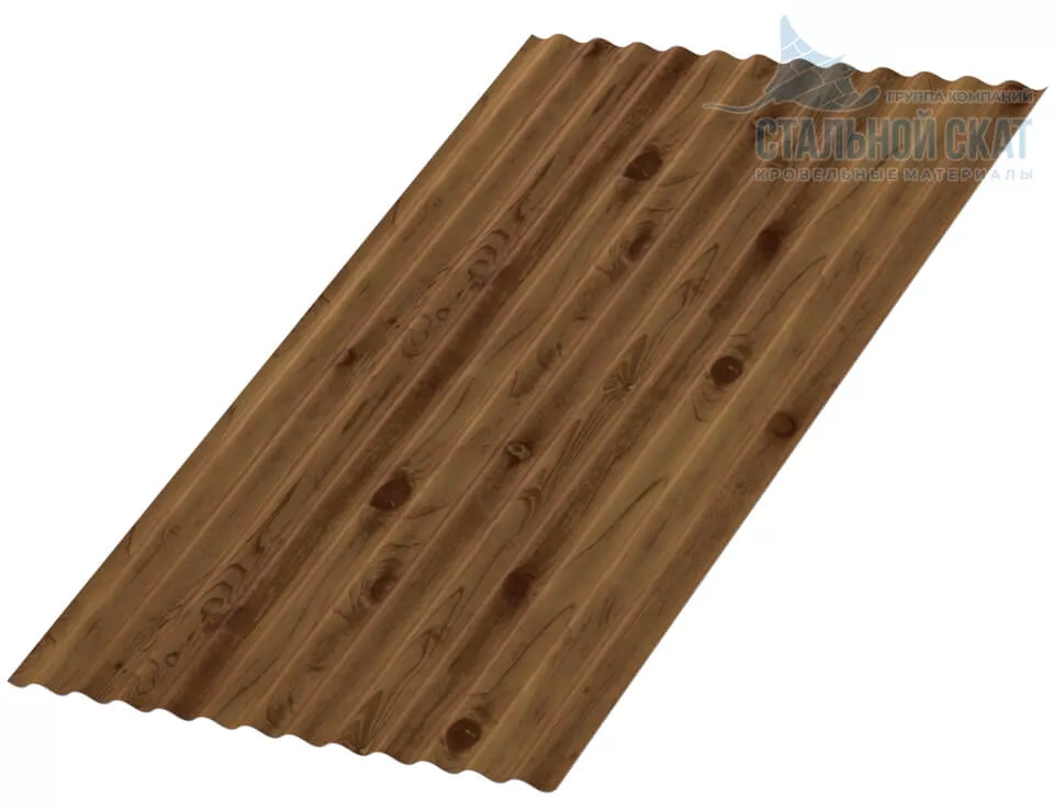 Фото: Профнастил МП18 х 1100 - B (ECOSTEEL_T-12-Дуб-0.45) в Егорьевске