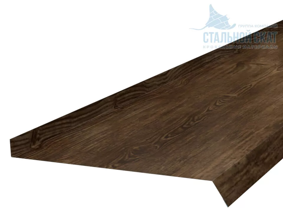 Фото: Планка отлива 240х30х2000 (ECOSTEEL_MA-01-МореныйДуб-0.5) в Егорьевске