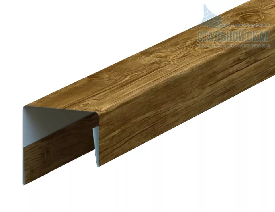 Фото: Планка П-образная 23х22х2000 (ECOSTEEL_T-01-ЗолотойДуб-0.5) в Егорьевске