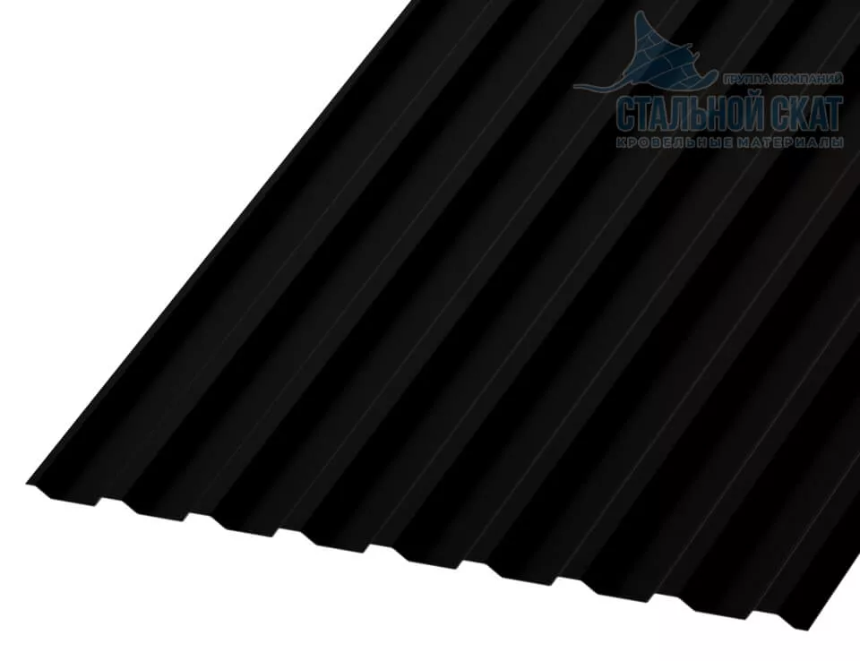 Фото: Профнастил МП20 х 1100 - B (PURMAN-20-9005-0.5) в Егорьевске