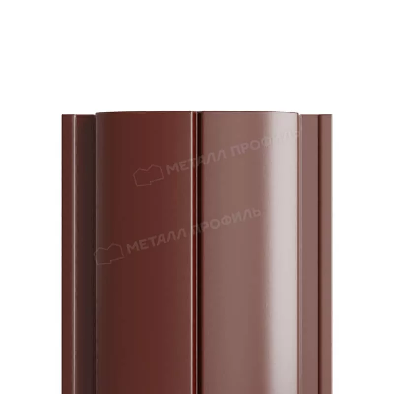 Штакетник металлический МП ELLIPSE-T 19х126 Двусторонний (ПЭД-01-8017 | 8017-0.4±0.08мм). в Егорьевске