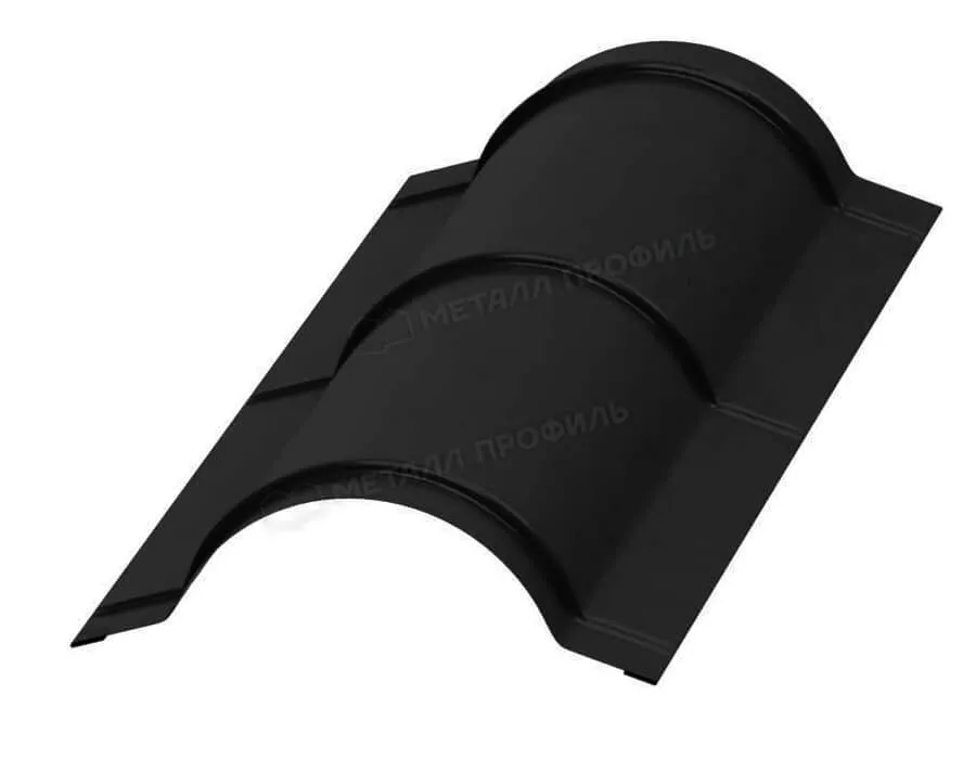 Планка конька круглого R110х2000 (PURMAN-20-9005-0.5) в Егорьевске