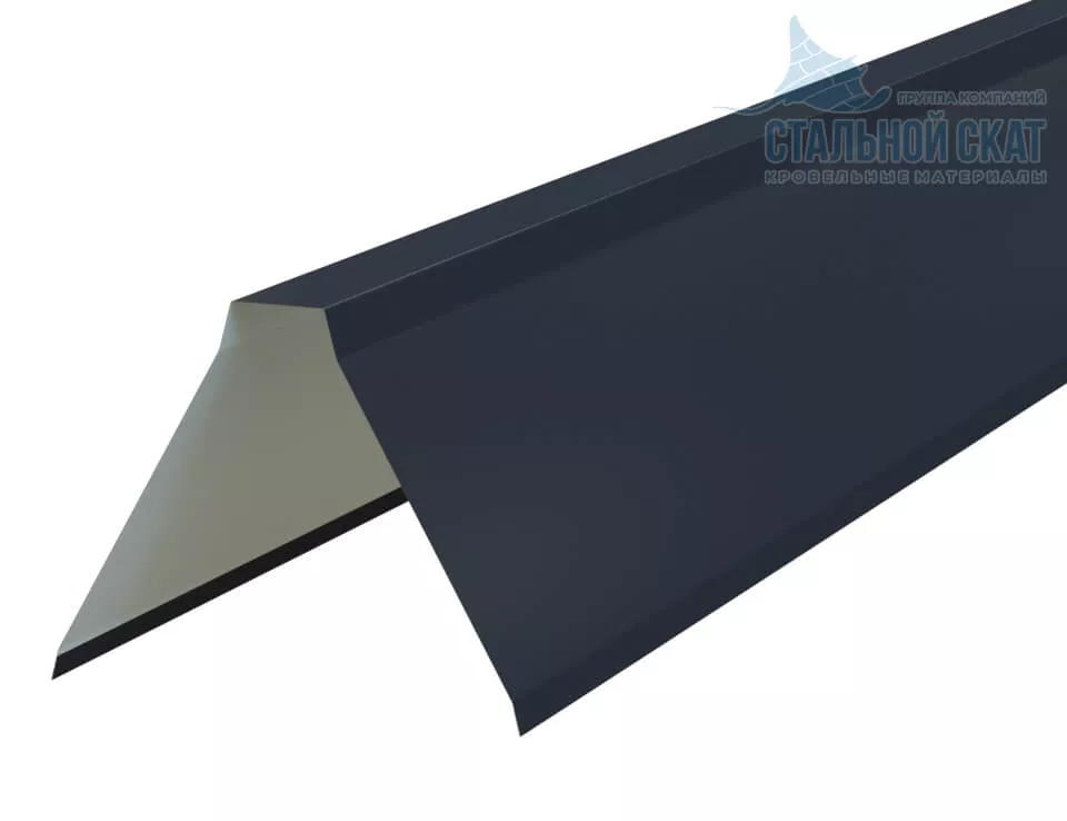 Фото: Планка конька плоского 155х155х2000 (VALORI-20-DarkGrey-0.5) в 