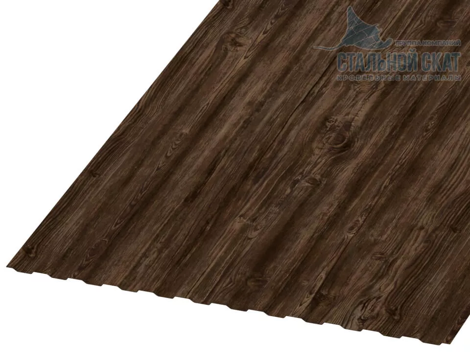 Профнастил МП10 х 1100 - B (ECOSTEEL_MA_Д-01-МореныйДуб-0.5) в Егорьевске