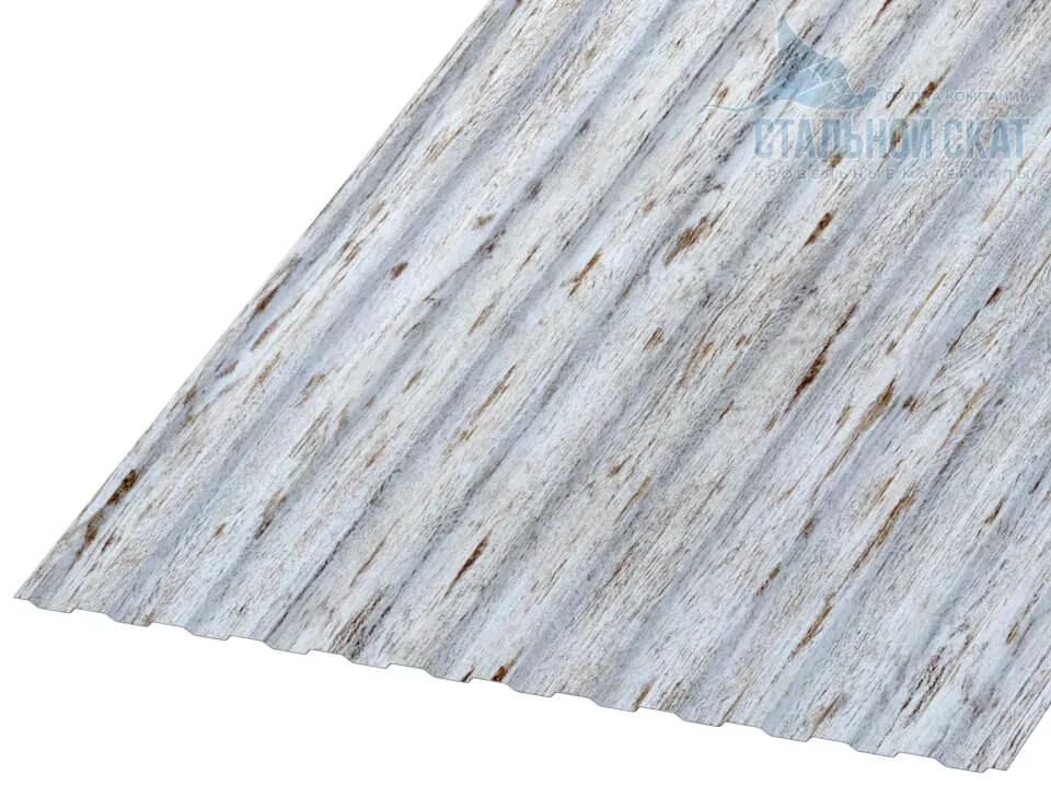 Фото: Профнастил МП10 х 1100 - B (ECOSTEEL_MA-01-Беленый Дуб-0.5) в Егорьевске