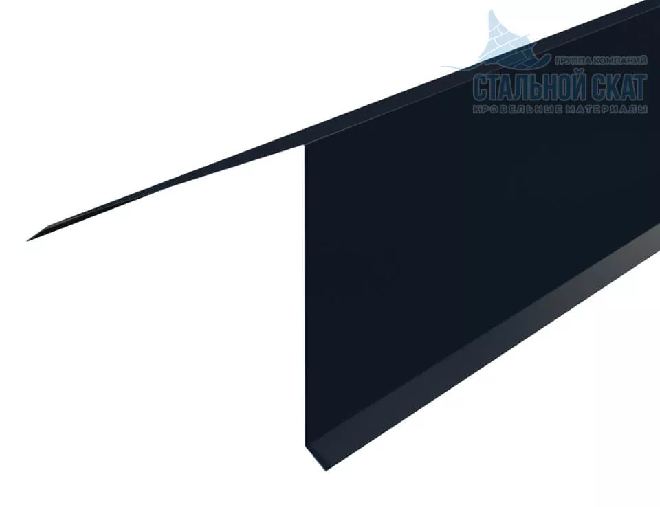 Фото: Планка конька кровли односкатной 185х185х2000 (VALORI-20-DarkGrey-0.5) в 