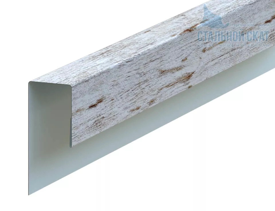 Фото: Планка J-профиль 24х18х3000 (ECOSTEEL_MA-01-Беленый Дуб-0.5) в 