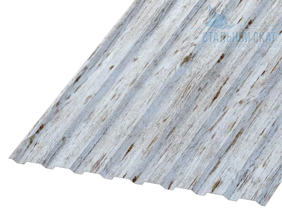 Фото: Профнастил МП20 х 1100 - A (ECOSTEEL_MA-01-Беленый Дуб-0.5) в Егорьевске