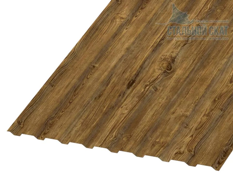 Фото: Профнастил МП20 х 1100 - A (ECOSTEEL_T-01-ЗолотойДуб-0.5) в Егорьевске