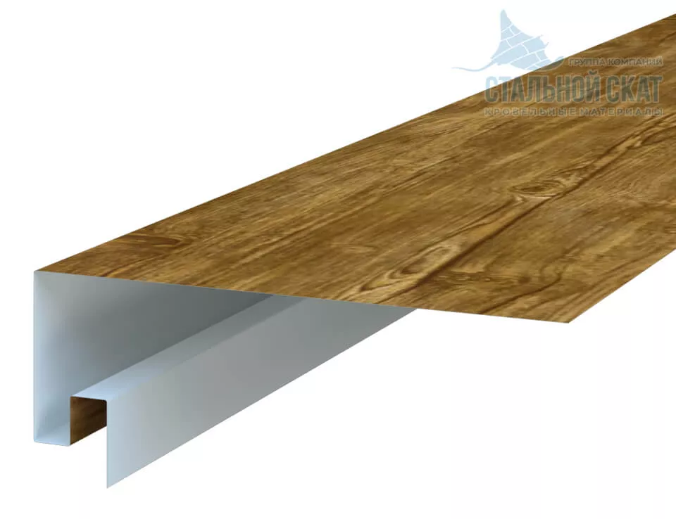 Фото: Планка откоса сложная 3D 245х75х3000 (ECOSTEEL_T-01-ЗолотойДуб-0.5) в Егорьевске
