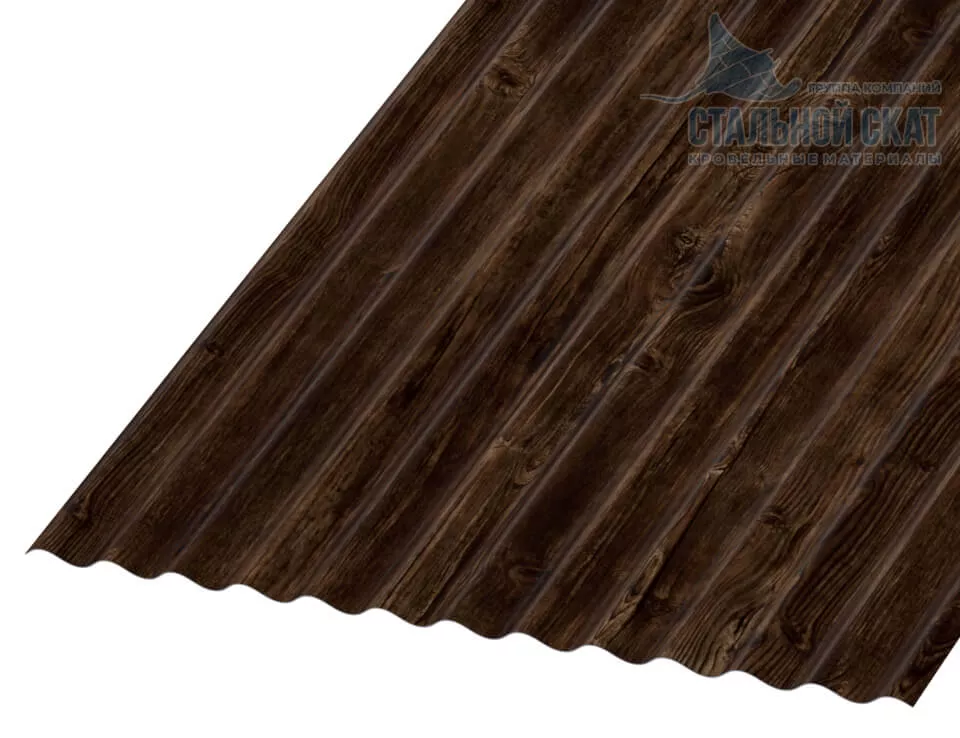 Фото: Профнастил МП18 х 1100 - A (ECOSTEEL_MA_Д-12-Античный Дуб-0.45) в Егорьевске