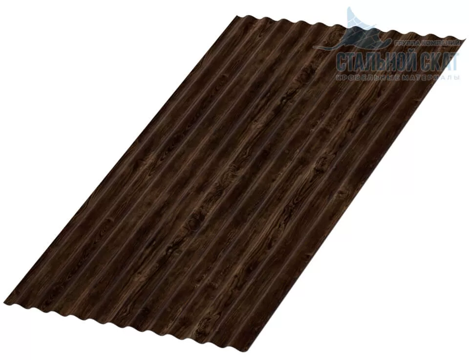 Фото: Профнастил МП18 х 1100 - B (ECOSTEEL_MA_Д-12-Античный Дуб-0.45) в Егорьевске