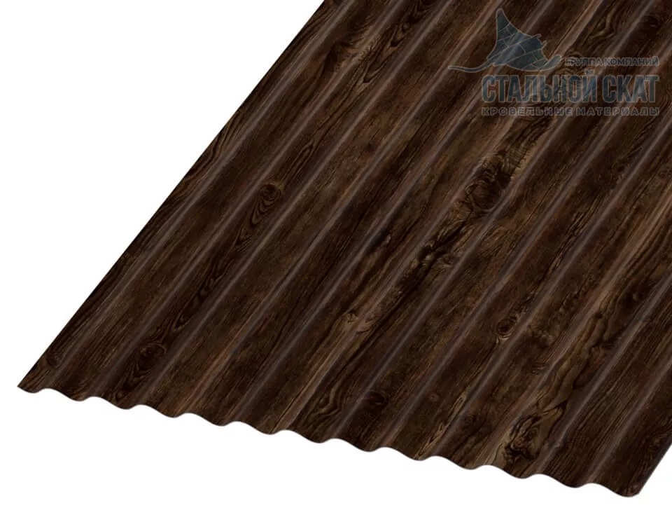 Фото: Профнастил МП18 х 1100 - B (ECOSTEEL_MA_Д-12-Античный Дуб-0.45) в Егорьевске