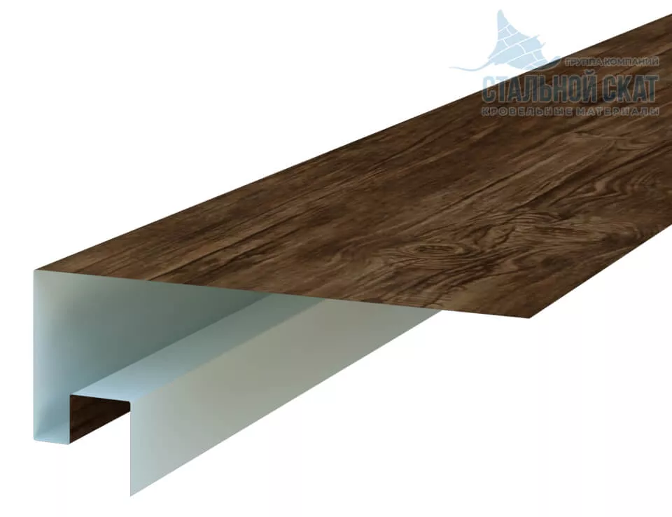 Фото: Планка откоса сложная 3D Woodstock 230х75х2000 (ECOSTEEL_MA-01-МореныйДуб-0.5) в Егорьевске