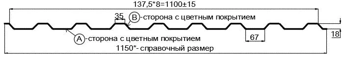 Фото: Профнастил МП20 х 1100 - A Двусторонний (ПЭ_Д-01-8017/8017-0.4±0.08мм) в Егорьевске