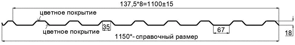 Фото: Профнастил МП20 х 1100 - R Двусторонний (ПЭ_Д-01-7024/7024-0.4±0.08мм) в Егорьевске