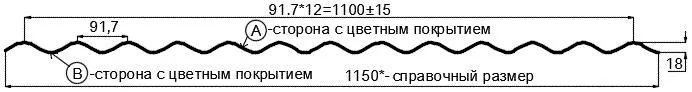 Фото: Профнастил МП18 х 1100 - B (ECOSTEEL_MA_Д-01-МореныйДуб-0.5) в Егорьевске