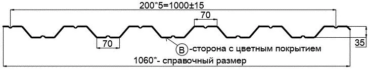 Фото: Профнастил НС35 х 1000 - B (ПЭ-01-6002-0.7) в Егорьевске